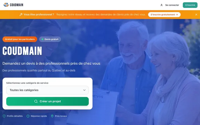 Screenshot du site Coudmain - réalisé par Mimosa Agence Web
