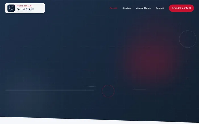 Screenshot du site Studio Dentaire A. Larivée - réalisé par Mimosa Agence Web